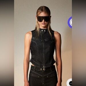 Ksuibi paradigm gilet midnight women's denim vest